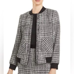 Karl Lagerfeld Black and White Tweed Blazer